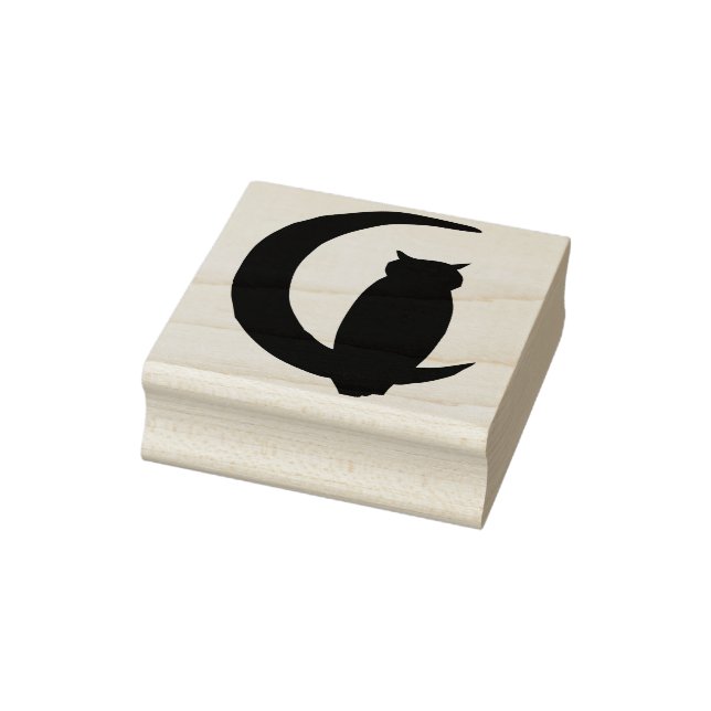 Tampons Encreurs Chouette assise sur le croissant de lune (Tampon)