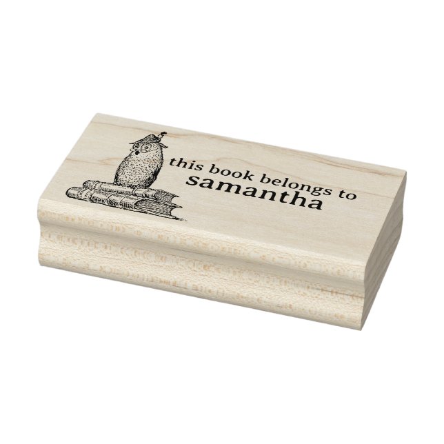 Tampons Encreurs Chouette intelligente avec livres Ce livre apparti (Tampon)