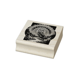 Tampons Encreurs Chouette psychédélique Mandala - Trippy Forest Art