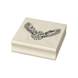 Tampons Encreurs Chouette volante tribale noire et blanche