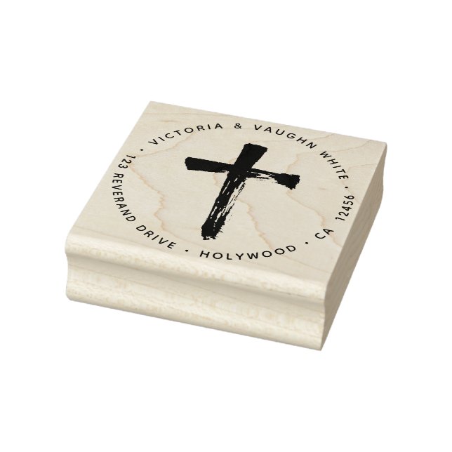 Tampons Encreurs Christian Crucifix Cross Return Adresse Religieuse (Tampon)