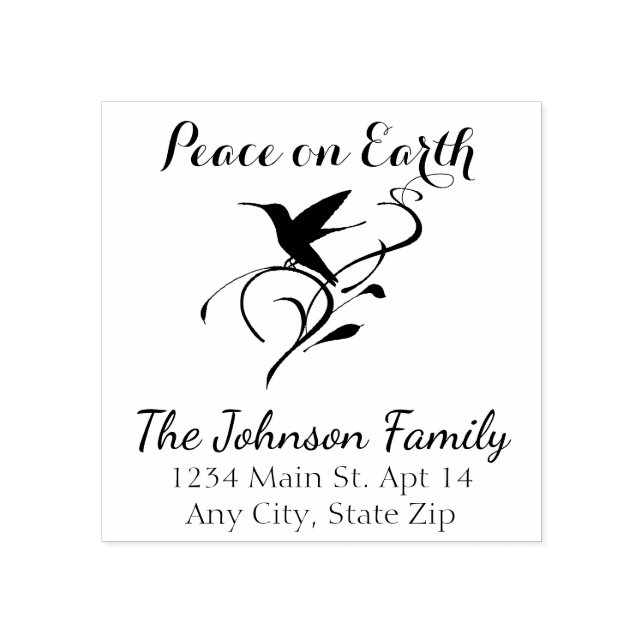 Tampons Encreurs Christmas Humminbird Peace Custom Return Adresse (Impression)