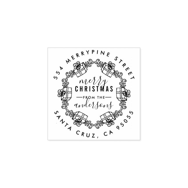 Tampons Encreurs Christmas Presets Sketch Wreath Return Adresse (Impression)
