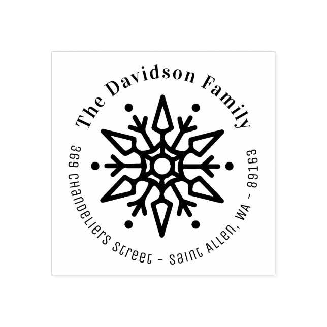 Tampons Encreurs Christmas Snowflake Moderne Adresse de retour (Impression)