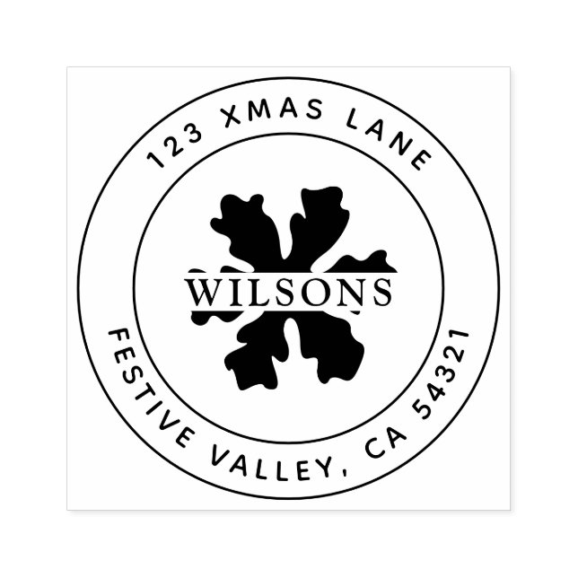 Tampons Encreurs Christmas Snowflake Star Festive Adresse de vacanc (Impression)