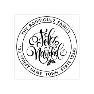 Tampons Encreurs Circulaire Feliz Navidad