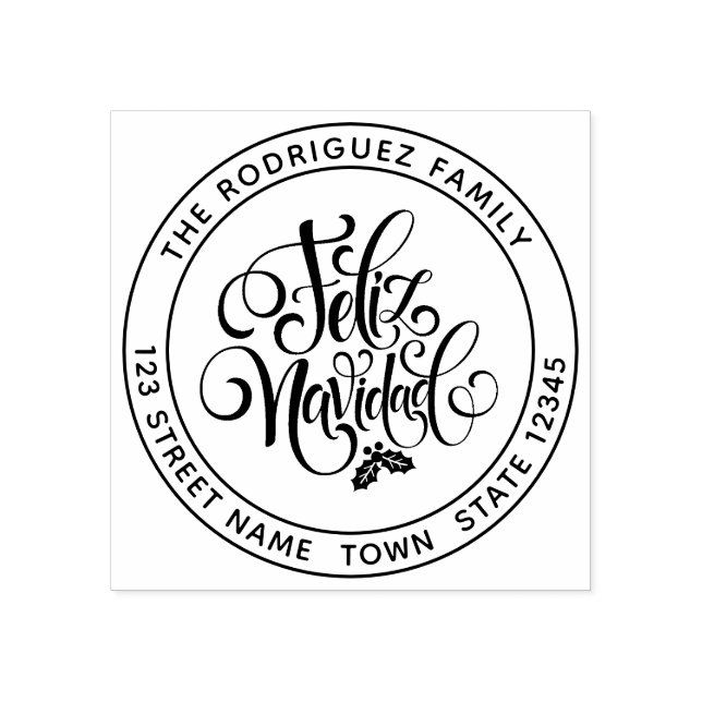 Tampons Encreurs Circulaire Feliz Navidad (Impression)