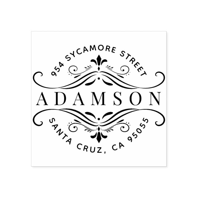 Tampons Encreurs Circulaire personnalisée Nom de famille moderne Ad (Impression)