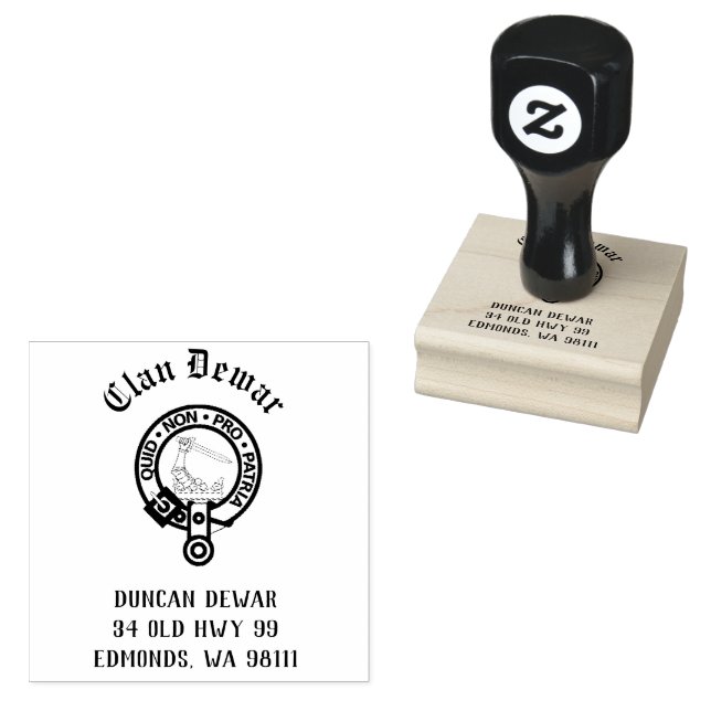 Tampons Encreurs Clan Dewar Crest Badge personnalisable en caoutcho (Tamponné)