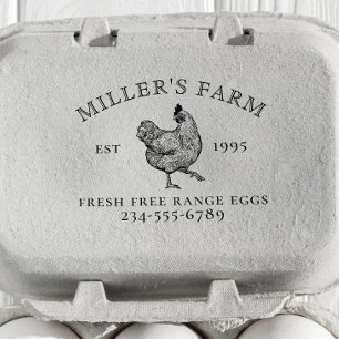 Tampons Encreurs Classic Chicken Egg Stamp With Your Farm Name