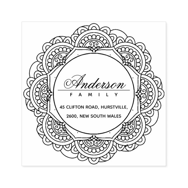 TAMPONS ENCREURS CLASSY ORNATE PERSONNALISÉ NOM DE FAMILLE RENVOI A (Impression)