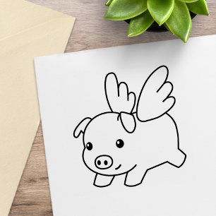Tampons Encreurs Cochon volant, cochon avec ailes