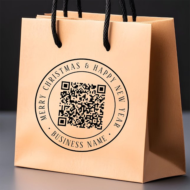 Tampons Encreurs Code QR « Joyeux Noël et Bonne Année » 4X5 (Créateur téléchargé)