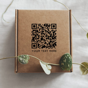 Tampons Encreurs Code QR Votre Texte Moderne Minimaliste Nettoyer
