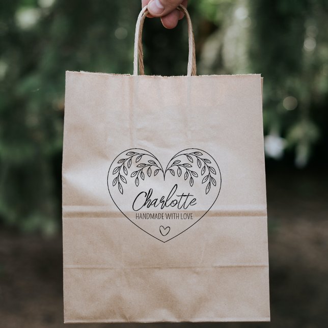 Tampons Encreurs Coeur botanique mignon fait main avec amour, Grand (Créateur téléchargé)