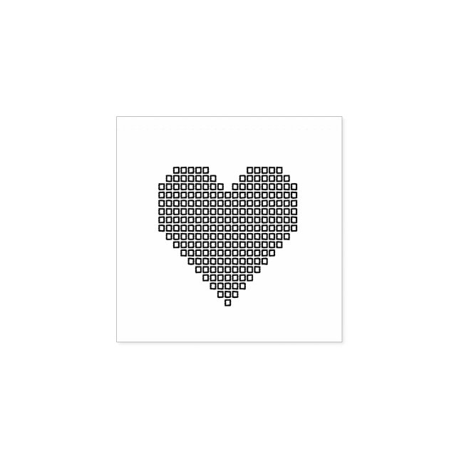 Tampons Encreurs Coeur de pixel noir (Impression)