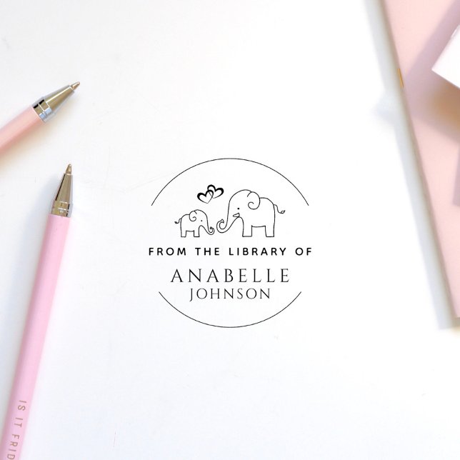 Tampons Encreurs Coeur Eléphant Cute Personnalisé De La Bibliothèqu (Créateur téléchargé)