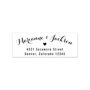 Tampons Encreurs Coeur mignon Mariage personnalisé Adresse de retou