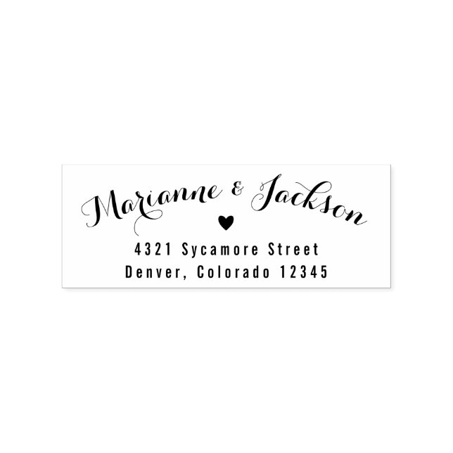 Tampons Encreurs Coeur mignon Mariage personnalisé Adresse de retou (Impression)