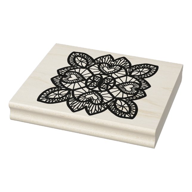 Tampons Encreurs Coeurs dentelle illustration timbre art motif (Tampon)