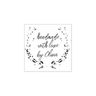 Tampons Encreurs Coeurs Lavande Fabriqués à la main Timbre en caout