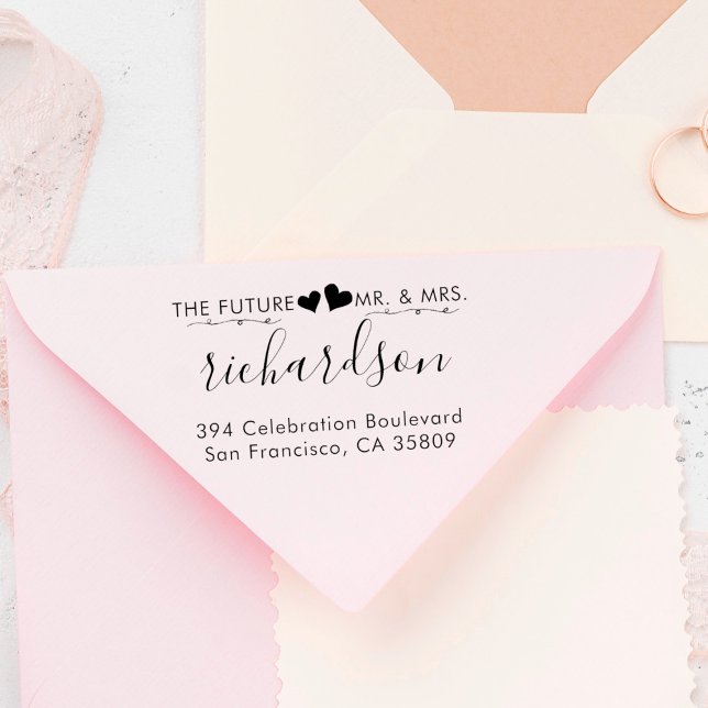 Tampons Encreurs Coeurs personnalisés et M. & Mme Mariage Adresse d (Créateur téléchargé)