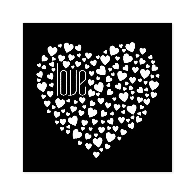 Tampons Encreurs Coeurs pleins de coeur Aimer blanc (Impression)