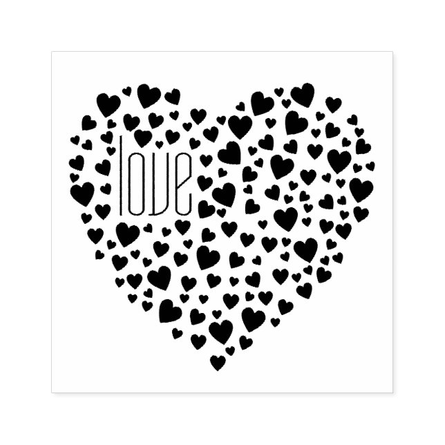 Tampons Encreurs Coeurs pleins de coeur Aimer Noir (Impression)