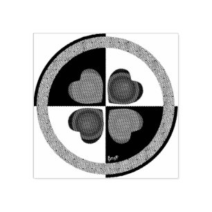 Tampons Encreurs Coeurs violets B&W battants