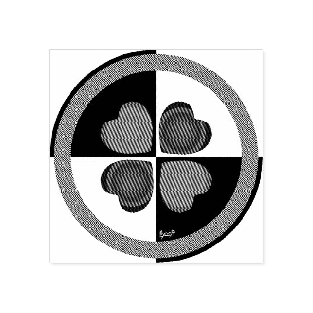 Tampons Encreurs Coeurs violets B&W battants (Impression)