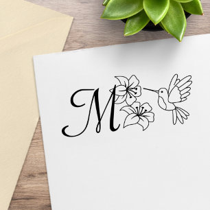 Tampons Encreurs Colibri près du Monogramme des fleurs