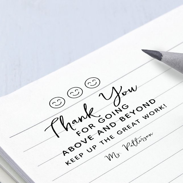 Tampons Encreurs Commentaire positif Merci Professeur (Positive Feedback Thank You Teacher Rubber Stamp)