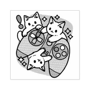 Tampons Encreurs Conception de gamer de chat - Purr sur Gamer Joyst