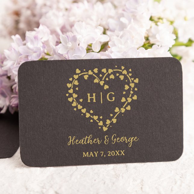 Tampons Encreurs Conception de monogramme de mariage avec des cœurs (Créateur téléchargé)