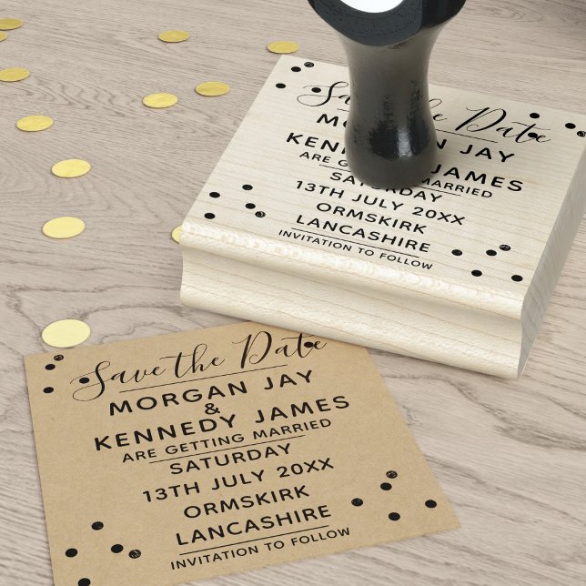 Tampons Encreurs Confetti Enregistrer La Date do-it-yourself Timbre (Just add your wedding details and get stamp happy!)