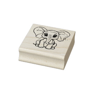 Tampons Encreurs Contour éléphant de bébé mignon