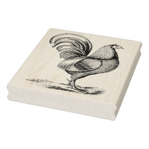 Tampons Encreurs Coq vintage faisant face au bon timbre en