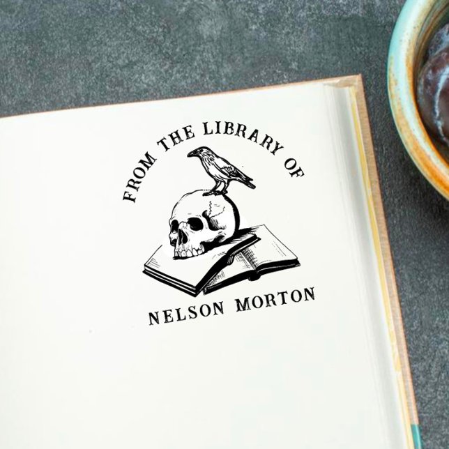 Tampons Encreurs Corbeau | Crâne gothique De La Bibliothèque De (Créateur téléchargé)