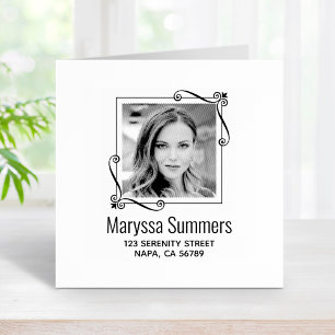 Tampons Encreurs Corner Swirls Carré Frame Adresse photo personnali