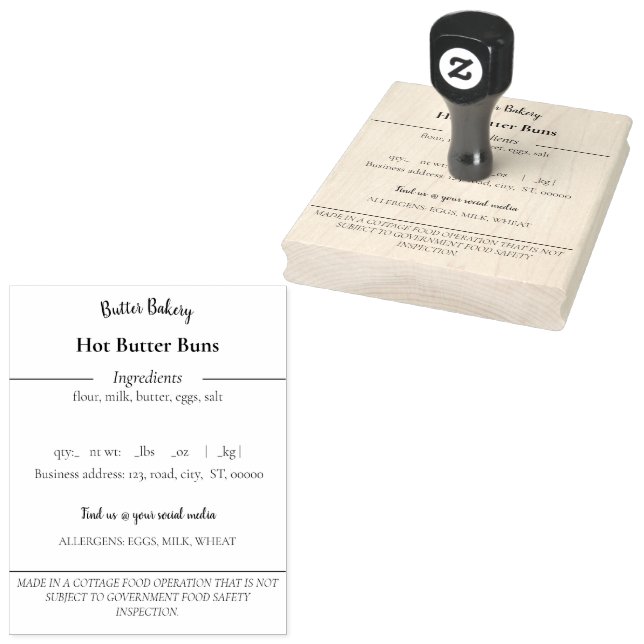 Tampons Encreurs Cottage Aliments Étiquette Timbre en caoutchouc (Tamponné)