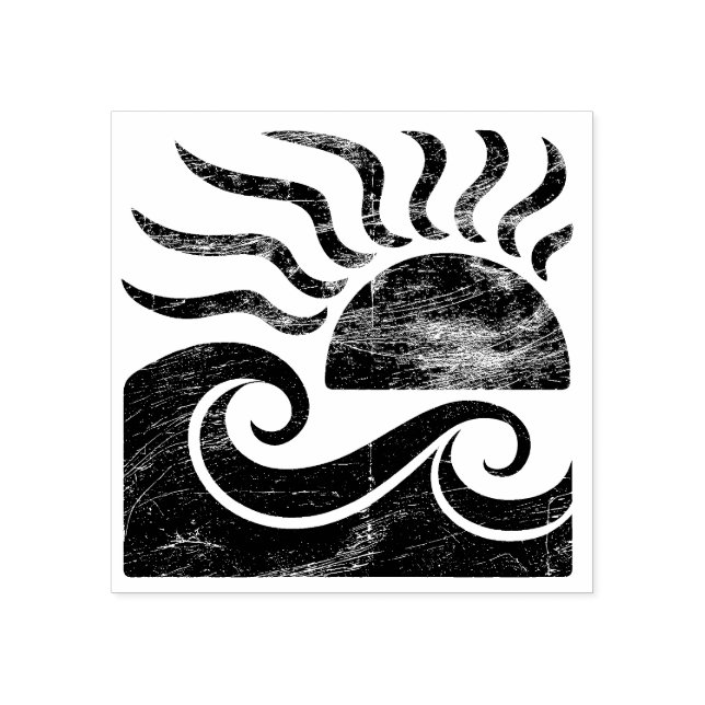 Tampons Encreurs Coucher de soleil tropical de plage d'été tendance (Impression)