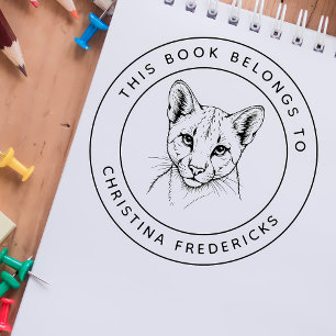 Tampons Encreurs Cougar Cat Ce Livre Appartient Au Nom Du Jeune