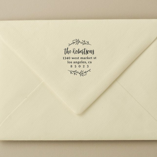 Tampons Encreurs Country Family Script Botanical Return Adresse (Créateur téléchargé)