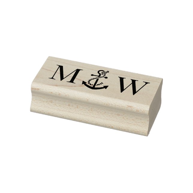 Tampons Encreurs Couple Ancre de Bateau Mariage 2 Initiale Monogram (Tampon)