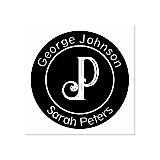 Tampons Encreurs Couple Avec Deux Derniers Noms Monogramme Timbre E (Impression)