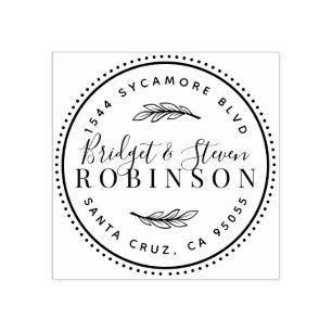 Tampons Encreurs Couple marié   Adresse de retour de script rustiqu