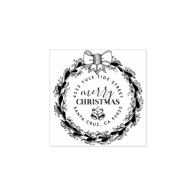 Tampons Encreurs Courbe de Noël personnalisée Adresse de retour (Impression)