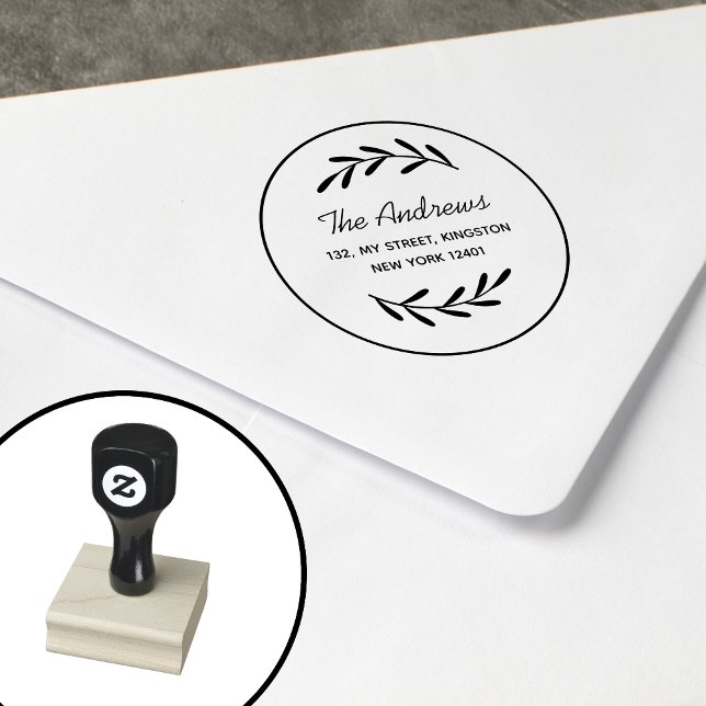 Tampons Encreurs Couronne de feuille minimaliste (Créateur téléchargé)