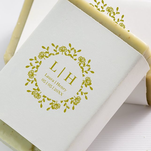 Tampons Encreurs Couronne de fleurs de mariage style bohème avec in (Créateur téléchargé)