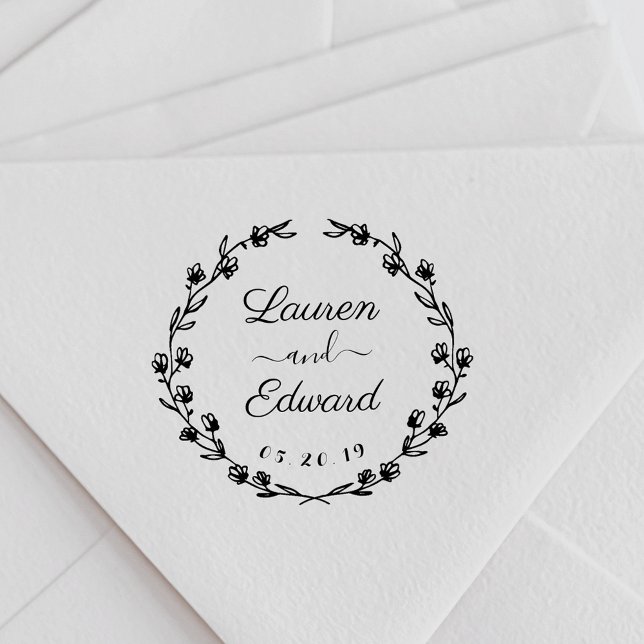Tampons Encreurs Couronne de fleurs rustique pour mariage (Créateur téléchargé)